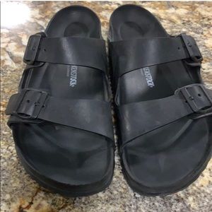 Black rubber Birkenstock’s